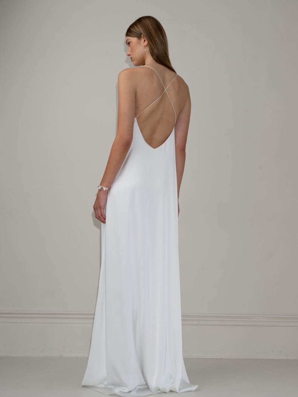 Tempete square neck wedding dress and knot scarf size s - Picture 5 of 8